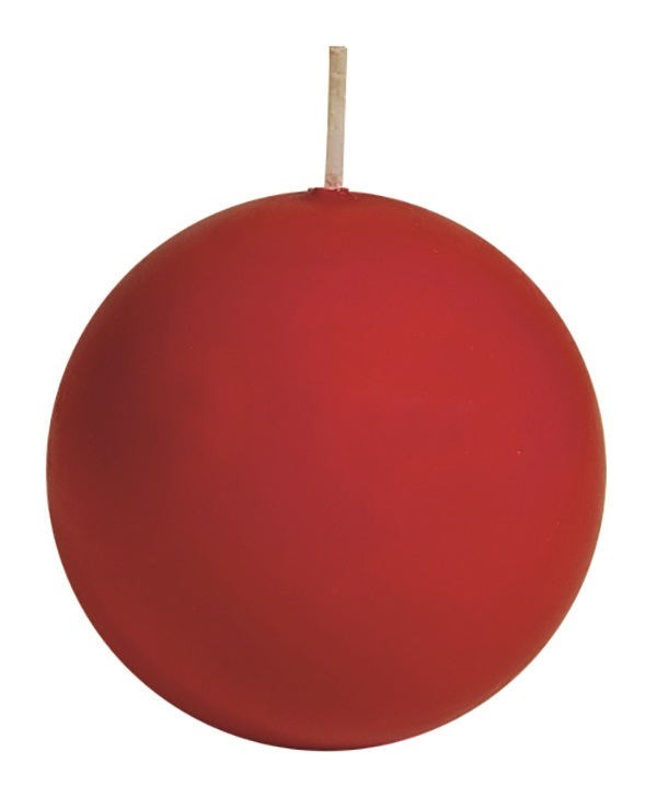 VELA BOLA ESFERICA ROJO MATE 320030 010 000 ROURA 8 CM