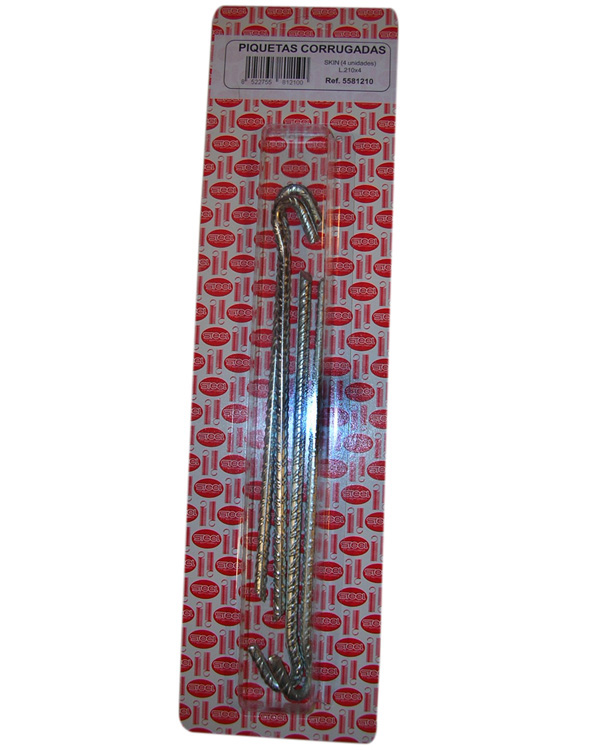 PIQUETA TIENDA CAMPAÑA BL/4 5581210 STEEL 210X6 MM