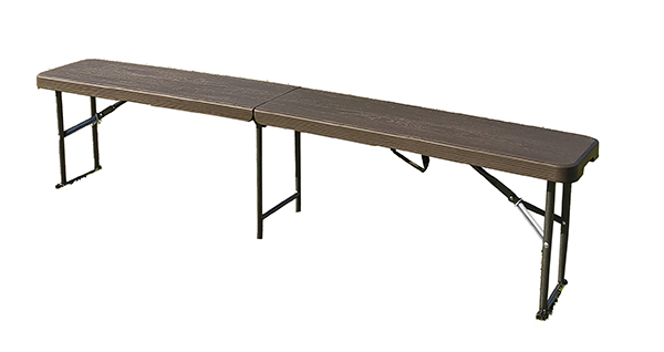 BANCO PLEGABLE POLIETILENO MARRON PH1420 PROFER HOME 180X30X43