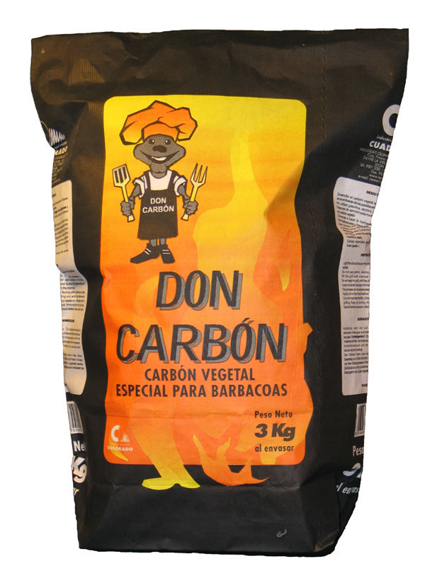 CARBON VEGETAL BARBACOA BOLSA  CUADRADO 3 KG