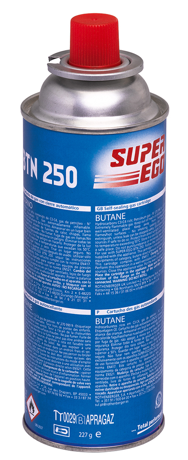 CARTUCHO GAS BUTANO DESECHABLE SEH003800.. SUPER EGO 220 G
