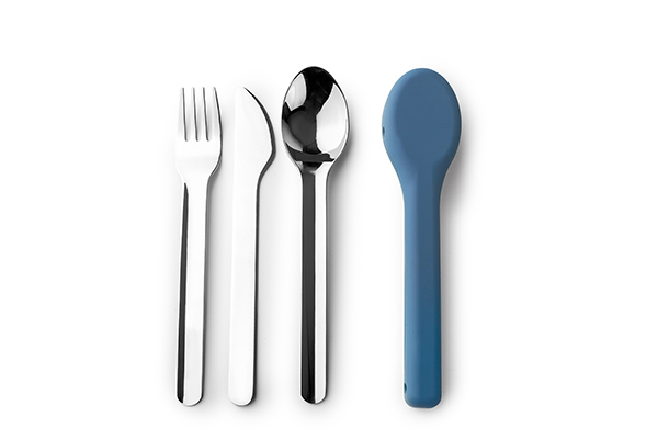 CUBIERTOS CAMPING INOX SET-3 C/FUNDA SILICONA 668100 IBILI -