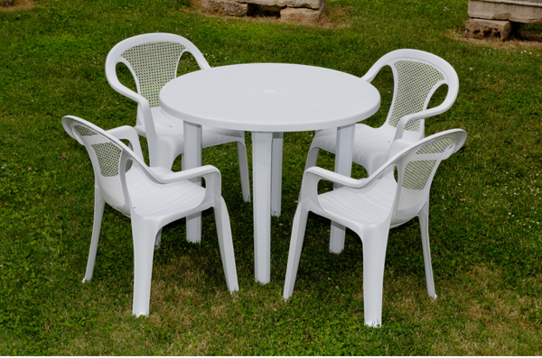 MESA JARDIN REDONDA BLANCA 4024 GARDENLIFE 90 CM