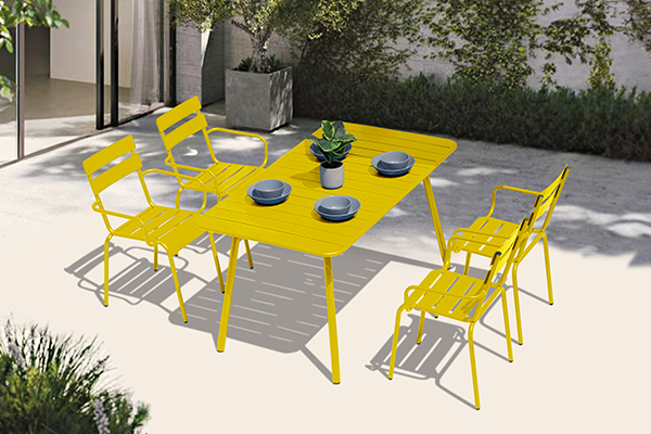 MESA ACERO AMARILLA LIBIA PG0844 PROFER GREEN 140X80 CM