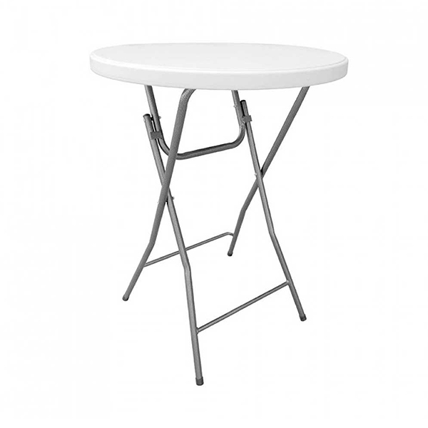 MESA PLEGABLE ALTA REDONDA BLANCA  7 HOUSE 80X110CM
