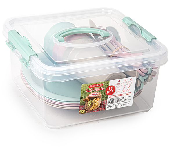SET PICNIC PP 31 PZS - 6 SERVICIOS 153751A PLASTICFORTE -