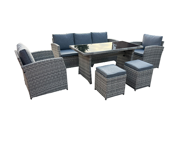 CONJUNTO RATAN SINT/ACERO SIERRA LEONA PG0913 PROFER GREEN 6 PZAS