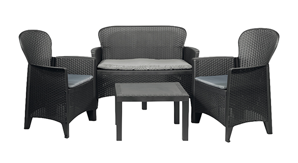 CONJUNTO RESINA JUNGLE ANTRACITA C/ COJIN JUN06CAN IPAE 100X40X120