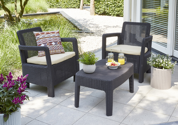 CONJUNTO RATAN TARIFA BALC 3P MARRON 206480 KETTER -