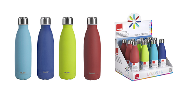 BOTELLA TERMO INOX COLORFULL DOBLE PARED 758405 IBILI 500 ML