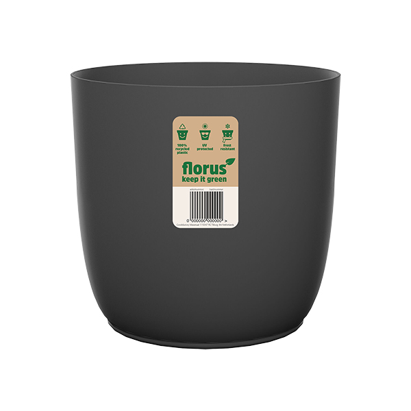 CUBREMACETA INT. FLOW FLOWERPOT ANTRACITA 1004645 ELHO 18 CM