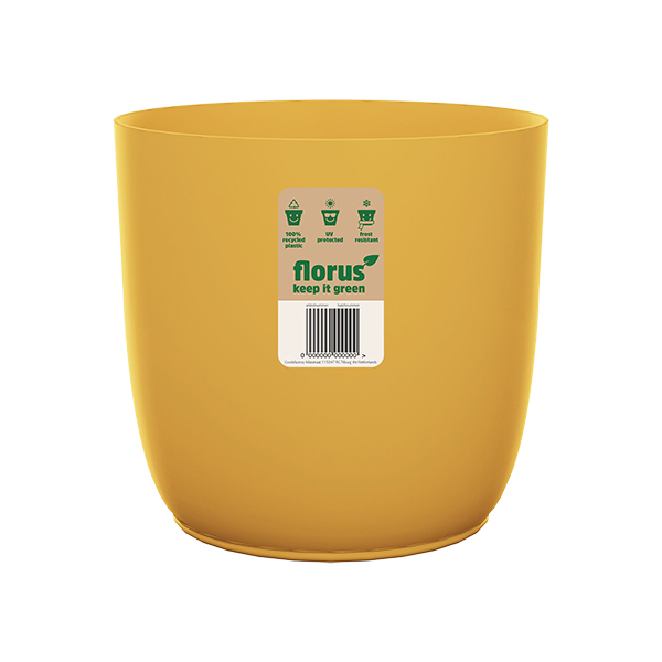 CUBREMACETA INT. FLOW FLOWERPOT MOSTAZA 1004649 ELHO 18 CM