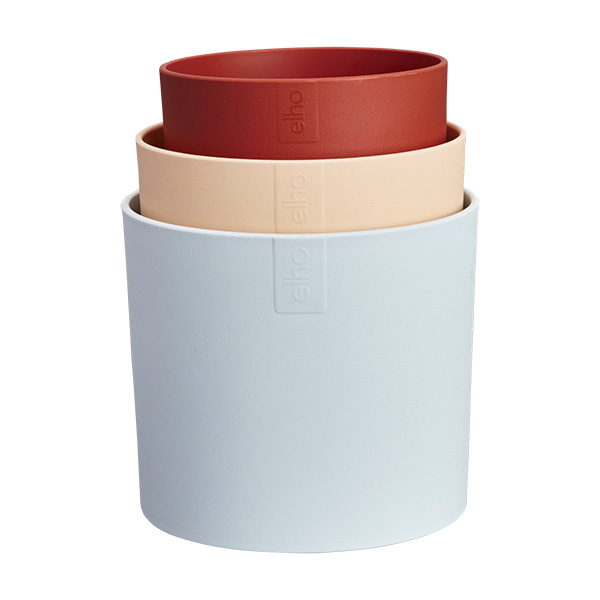 SET 3 MACETEROS CELESTE/ROSADO/NARANJA 1,3612E+12 ELHO 11-13-14CM