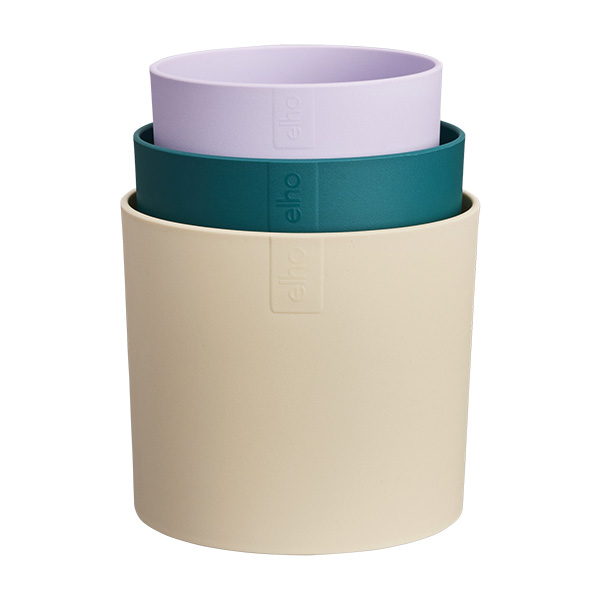 SET 3 MACETEROS CREMA/VERDE/VIOLETA 1,3612E+12 ELHO 11-13-14CM