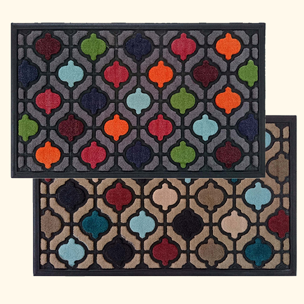 FELPUDO GOMA+MOQUETA SANTORINI 55027 DINTEX 45 X 75 CM