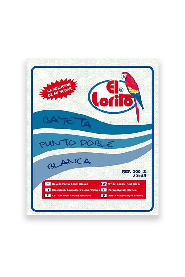 BAYETA PUNTO BLANCA B/I 20012 LORITO 33X45 CM