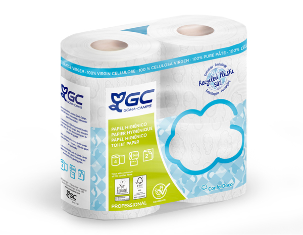 PAPEL HIGIENICO 2C PQ.4 - 14M H287590 GOMA CAMPS 140 SERV