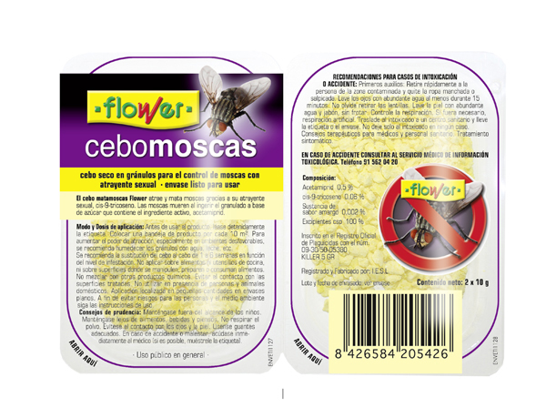 CEBO FIN MOSCAS BANDEJA 20542 FLOWER 20 GR