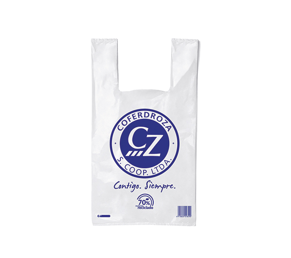 BOLSA PLAST.CAMISETA 70% B/300  CZ 50X60 CM