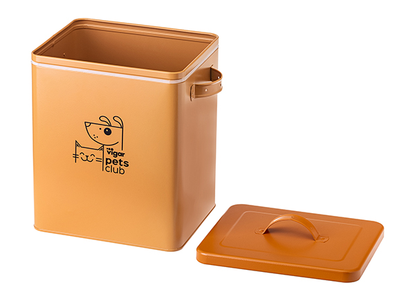 CONTENEDOR METAL COMIDA MASCOTAS 11555 PETS CLUB 12 L