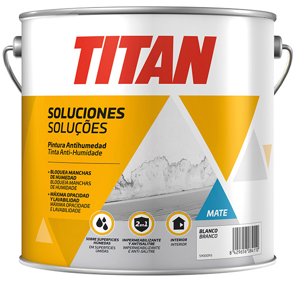 PINTURA ANTIHUMEDAD PREPARACION BLANCO 5900093 TITAN 4 L
