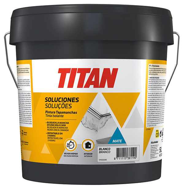 PINTURA ANTIMANCHAS PREPARACION BLANCO 5900080 TITAN 1 L