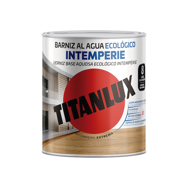BARNIZ ECO INTEMPERIE AGUA BRILLO M24100034 TITANLUX 750 ML