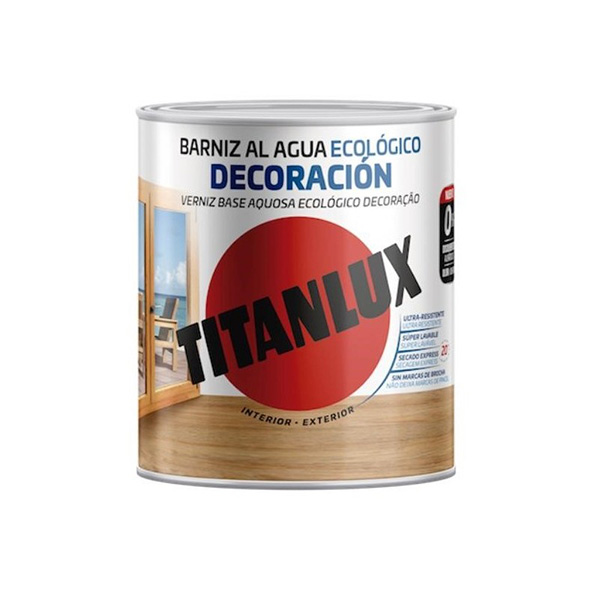BARNIZ ECO DECO AGUA SAT INCOLORO 5699623 TITANLUX 0,75 L