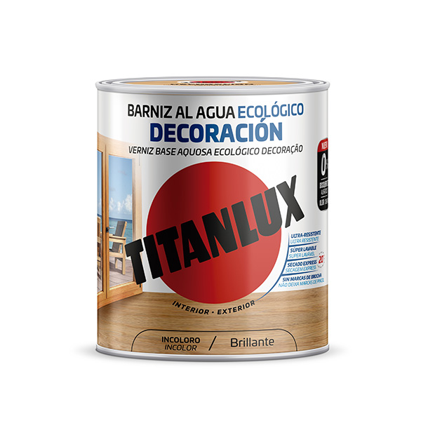 BARNIZ ECO DECO AGUA BTE NOGAL 5699621 TITANLUX 750 ML