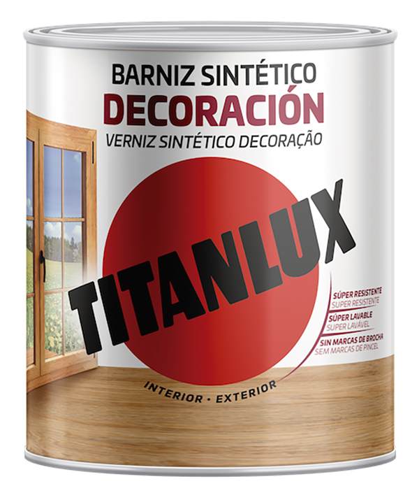 BARNIZ SATINADO INCOLORO M11100014 TITANLUX 250 ML