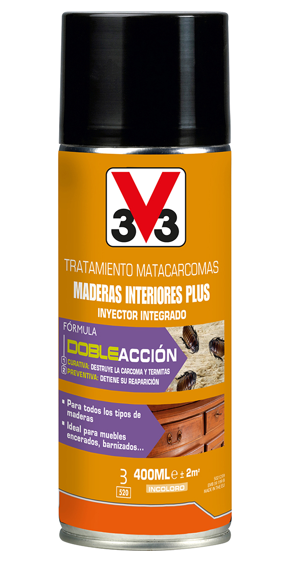 MATACARCOMAS MADERA INTERIOR PLUS SPRAY 62547 V33 400 ML