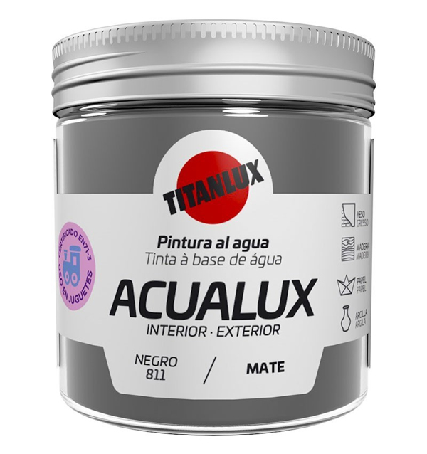 PINTURA MANUALIDADES NEGR MATE J12081175 ACUALUX 75 ML
