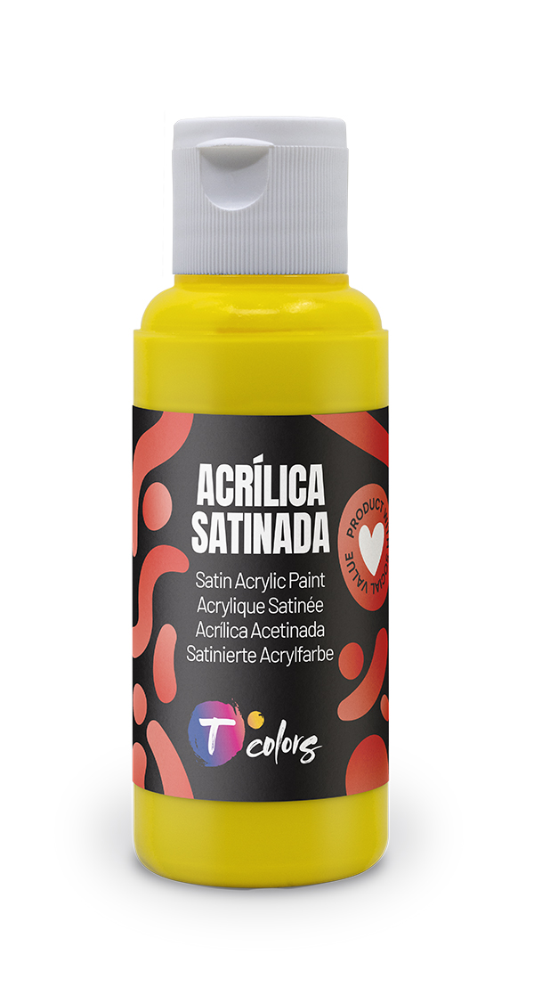 PINTURA MANUALIDADES ACRILICA AMARILLO SAT 34444 TCOLORS 80 ML