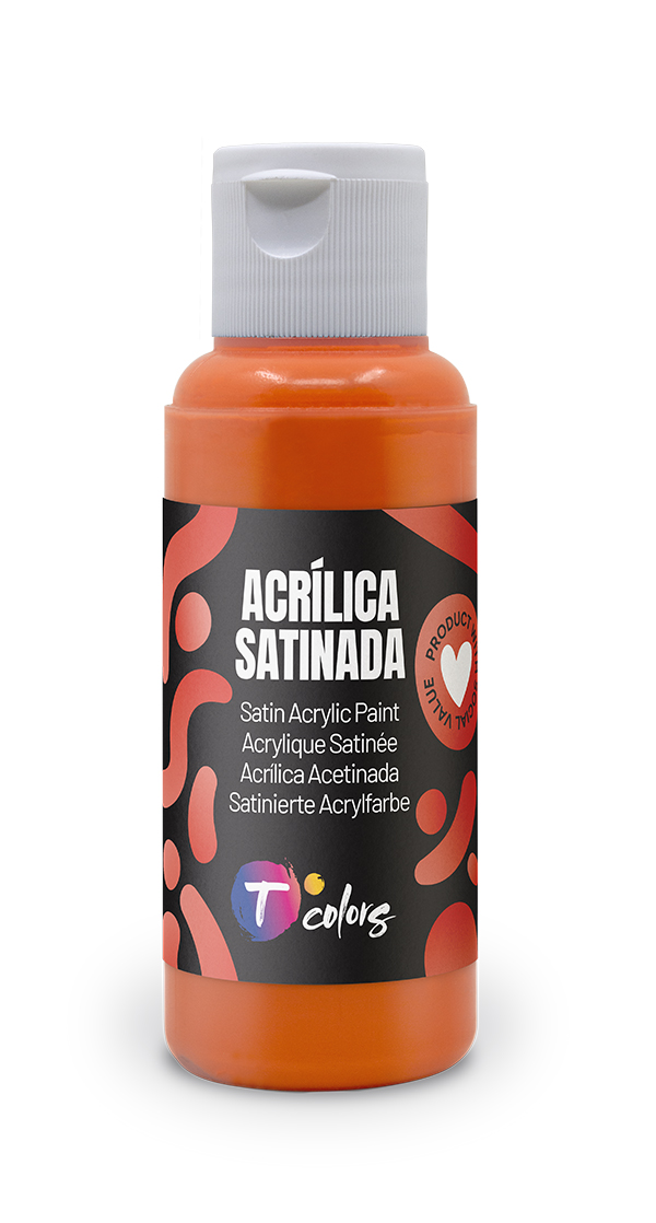 PINTURA MANUALIDADES ACRILICA NARANJA SAT 34446 TCOLORS 80 ML