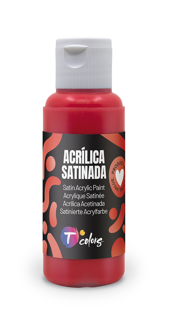 PINTURA MANUALIDADES ACRILICA ROJO SAT 34447 TCOLORS 80 ML