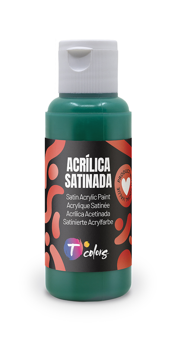 PINTURA MANUALIDADES ACRILICA VERDE OSC SAT 35412 TCOLORS 80 ML