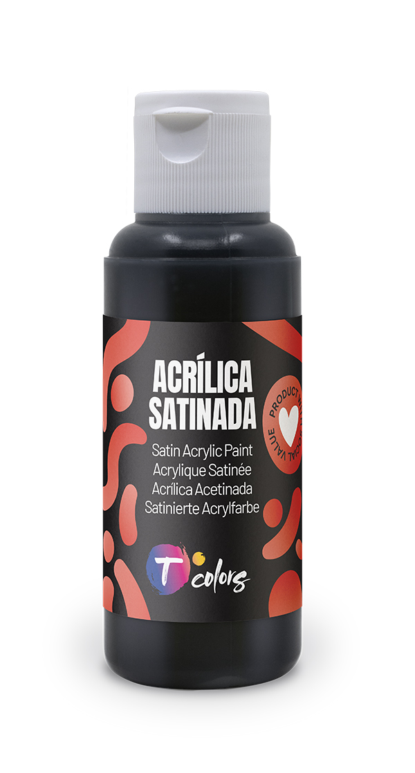 PINTURA MANUALIDADES ACRILICA NEGRO SAT 35415 TCOLORS 80 ML