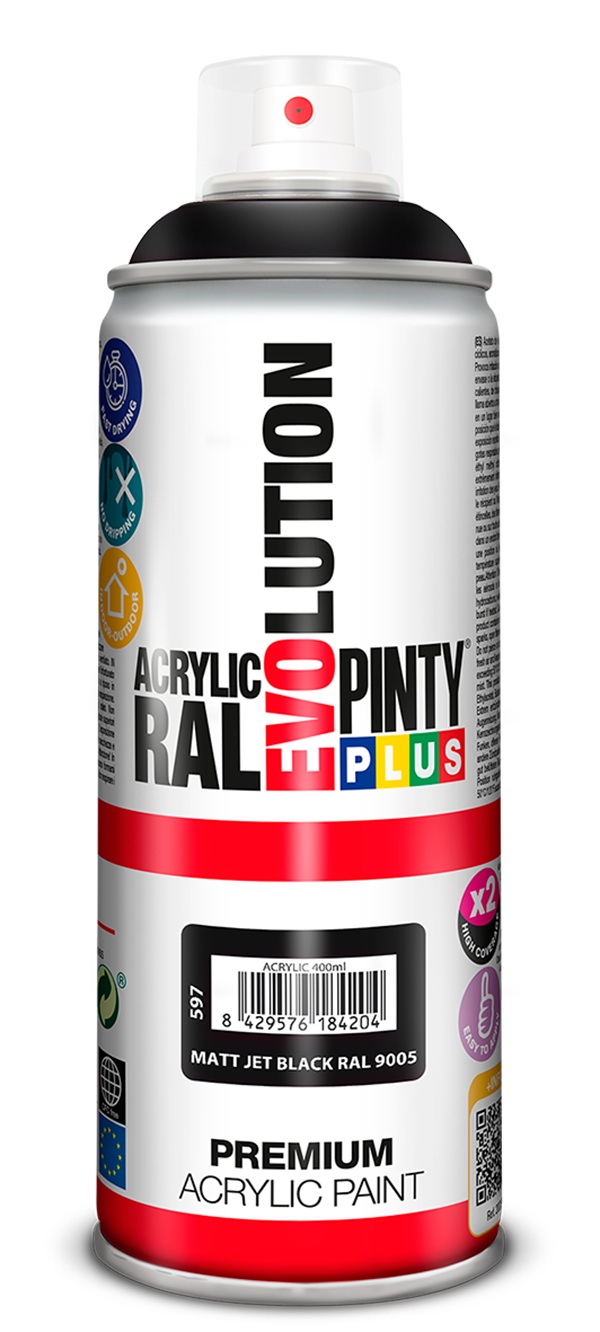 PINTURA AER ACR. VERDE MOSS MATE RAL 6005 -384 EVOLUTION PINTY P. 400 ML