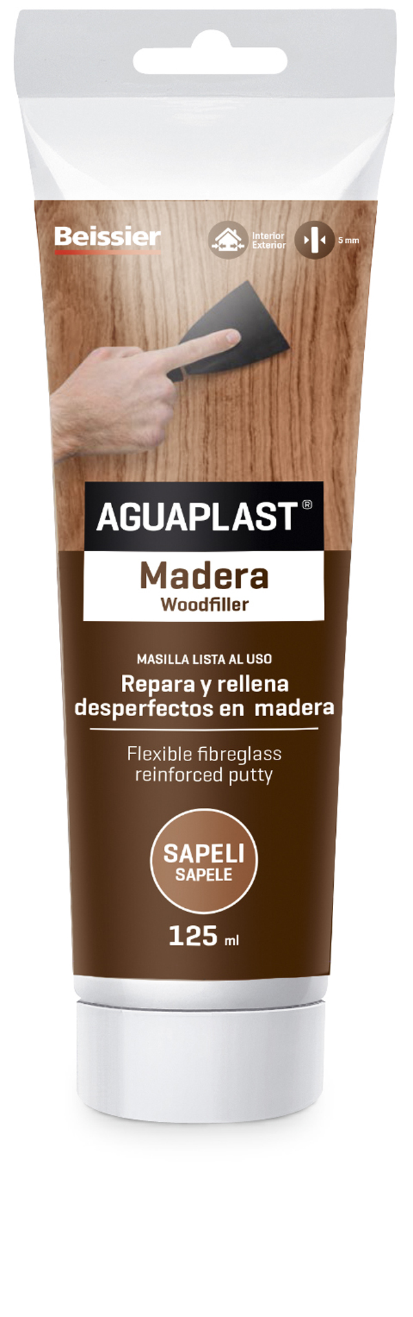 MASILLA REPARAR MADERA SAPELI 3559 AGUAPLAST 125 ML