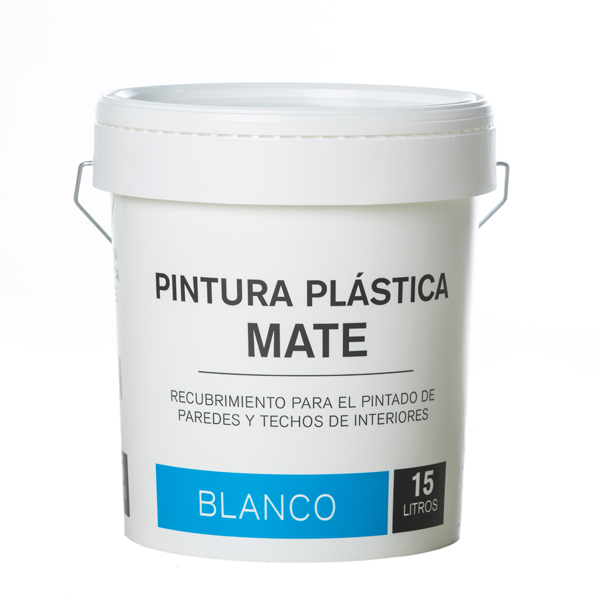 PINTURA PLASTICA BLANCA MATE   15 L